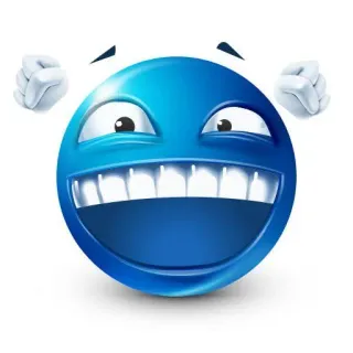 🙌 Emoji, Rire, Visage, Bleu, Joie telegram sticker