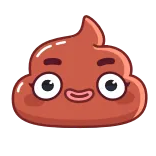 😉 Emoji, Kackhaufen, Zwinkern, Braun, Cartoon telegram sticker