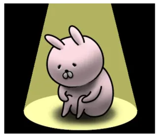 😞 conejo, triste, lindo, solo, dibujos animados, animal whatsapp sticker
