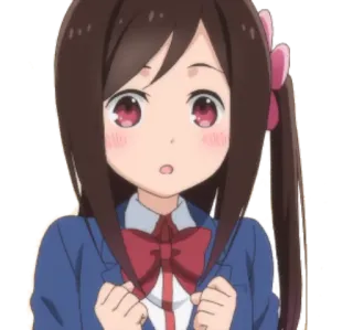 😕 anime, girl, cartoon, school uniform, cute, kawaii telegram sticker