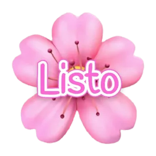 👍 Listo Blume, rosa, fertig, spanisch telegram sticker