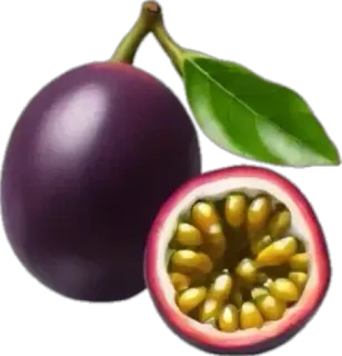 🤩 passionfruit, fruit, tropical, food, healthy, purple, sweet telegram sticker