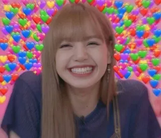 🦋 Lisa Kpop, Lisa, sonrisa, corazones, feliz, lindo telegram sticker