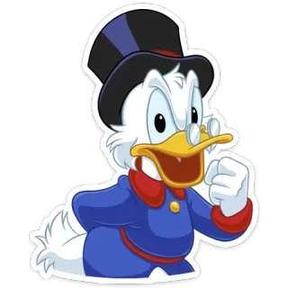 👊 Scrooge McDuck Kartun, Bebek, Scrooge, Disney, Marah, Kaya, McDuck telegram sticker