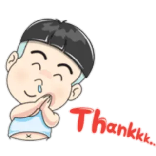 😊 Thankkk... terima kasih, salam, kartun, anak laki-laki, imut, ekspresi, kebaikan whatsapp sticker