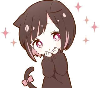 😊 Anime, Katze, süß, Cartoon, Kawaii telegram sticker