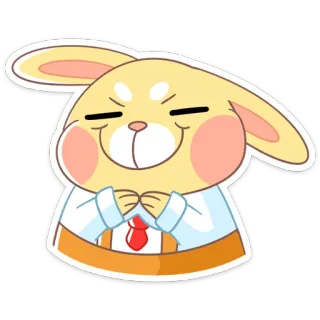 ☺️ Cartoon, Kaninchen, Business, Lächeln, Süß, Tier, Chef telegram sticker