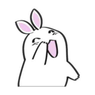 🤣 lapin, lapinou, dessin animé, animal, mignon, drôle, autocollant whatsapp sticker