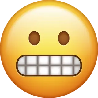😬 emoji, face, yellow, teeth, grimace, nervous whatsapp sticker