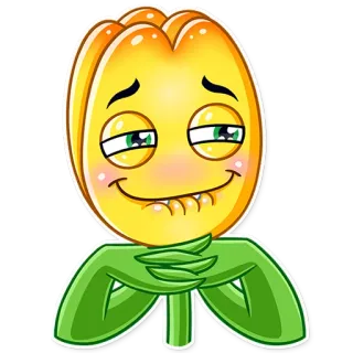 😊 bunga, tanaman, kartun, emoji, senang, imut whatsapp sticker