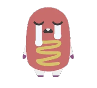 😢 грустный, плачет, хот-дог, еда, мультфильм, персонаж, милый telegram sticker