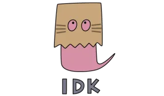 🛍 IDK gato, bolsa de papel, dibujo animado, ni idea, inseguro whatsapp sticker