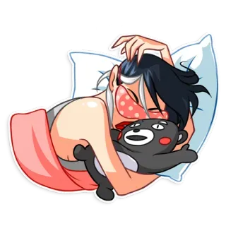 😴 sono, dormindo, sonolento, cama, travesseiro, desenho animado, personagem whatsapp sticker