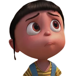😢 Agnes Despicable Me agnes, moi moche et méchant, triste, mignon, dessin animé, animé telegram sticker