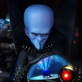 🌟 Megamind Megamind, méchant, bleu, dessin animé, personnage, film telegram sticker