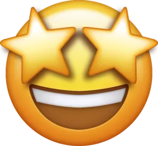 🤩 Emoji, Sternenaugen, Fröhlich, Aufgeregt whatsapp sticker
