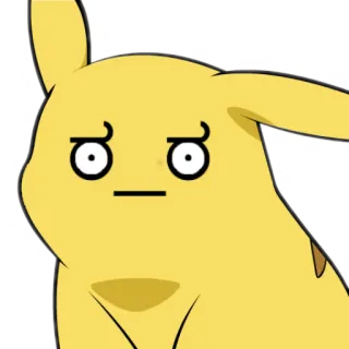 😒 Pikachu ปิกาจู, โปเกมอน, มีม, สับสน telegram sticker