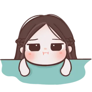 🧸 Dessin animé, Fille, Mignon, Emoji, Sticker, Personnage telegram sticker