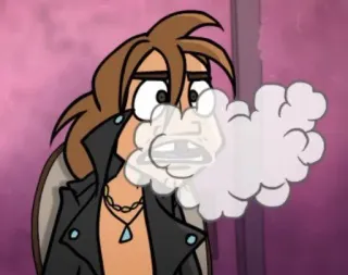 😶 Dibujo animado, Fumar, Nube, Personaje, Chaqueta whatsapp sticker