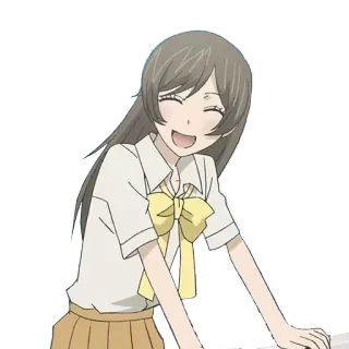 😃 gadis anime, tersenyum, seragam sekolah, imut, kartun telegram sticker