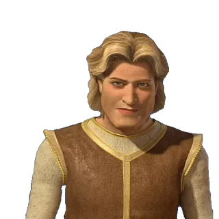 😒 Prince Charming Shrek príncipe, charmoso, vilão, disney, conto de fadas whatsapp sticker