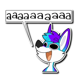 🤪 aaaaaaaaaaaa Furry, Zorro, Dibujos animados, Animal, Lindo, Gritando, Bocadillo telegram sticker