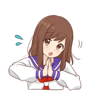 🙏 Anime, Ragazza, Uniforme scolastica, Carina, Dispiaciuta, Ragazza anime, Manga telegram sticker