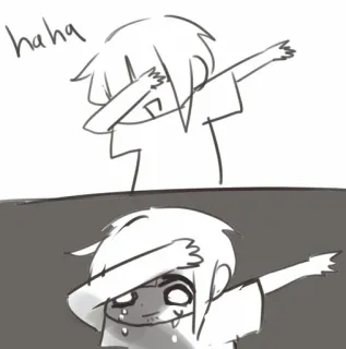 😂 haha Dab, Meme, Jaja, Llorando, Emocional, Dibujo animado whatsapp sticker