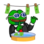💸 Pepe the Frog ếch, tiền, kinh doanh, meme, internet whatsapp sticker