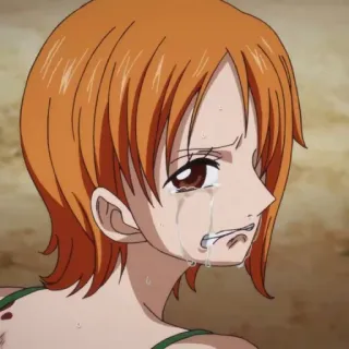 😭 Nami One Piece 动漫, 哭泣, 伤心, 角色, 海贼王 telegram sticker