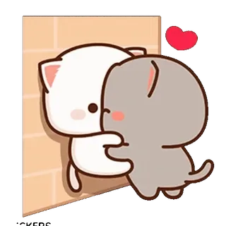 😽 gatti, amore, carino, cartoni animati, abbraccio, affetto, animali telegram sticker