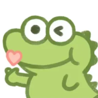 ❤️ lindo, pegatina, verde, kawaii, dibujos animados, animal, cocodrilo telegram sticker