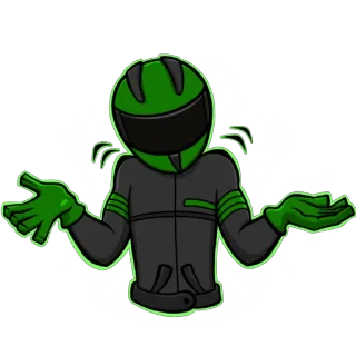 🙄 helm, hijau, motor, gestur, tidak tahu telegram sticker