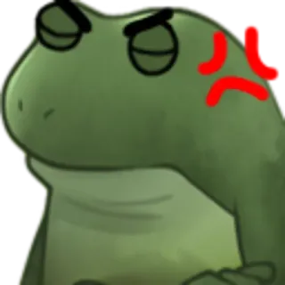 🙄 frog, angry, emotions, meme telegram sticker