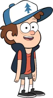 😀 Dipper Pines Gravity Falls dessin animé, garçon, chapeau, Dipper Pines, Gravity Falls telegram sticker
