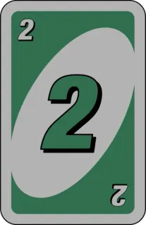 💚 uno, card, number, two, green whatsapp sticker