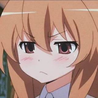 😤 Taiga Aisaka Toradora! อนิเมะ, โทราโดระ!, ไทกะ ไอซากะ, ซึนเดเระ, โกรธ, น่ารัก, การ์ตูน whatsapp sticker