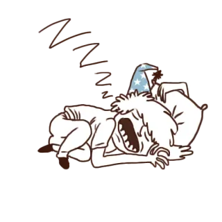 😴 Zzzz Schlaf, schlafend, müde, Cartoon, zzz, Kissen, Schlafmuetze telegram sticker