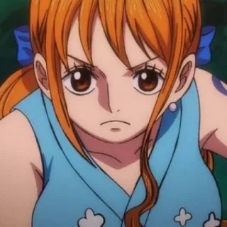 🍊 Nami One Piece 애니메이션, 원피스, 나미, 해적, 화난 telegram sticker