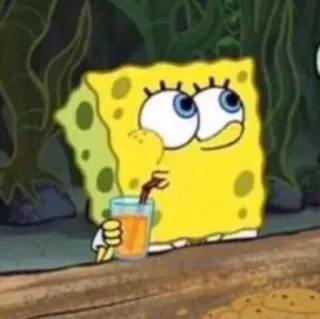 🙄 Spongebob Squarepants スポンジボブ, アニメ, アニメーション, 飲み物, 黄色 telegram sticker