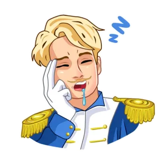 😴 dormire, stanco, cartone animato, capelli biondi, ufficiale telegram sticker