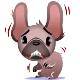 😨 cão, desenho animado, assustado, animal, filhote telegram sticker