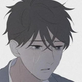 🧸 Anime, Pleurs, Triste, Émotionnel, Garçon telegram sticker