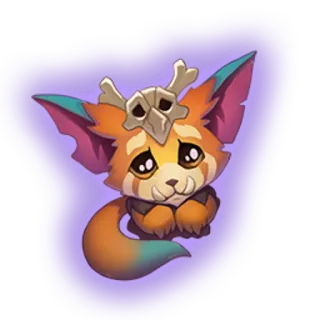 🥺 귀여운, 여우, 슬픈, 카와이, 동물, 해골 telegram sticker