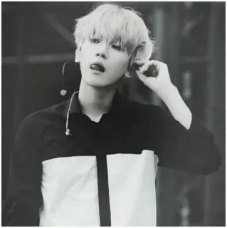 🍃 kpop, idol, baekhyun, piosenkarz, azjatycki telegram sticker
