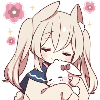 😌 Anime, Kawaii, Dễ thương, Cô gái, Phim hoạt hình whatsapp sticker