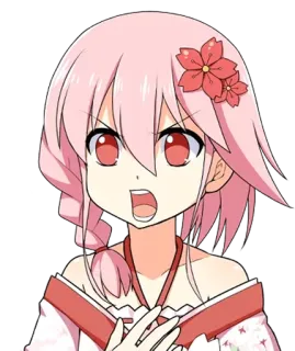 😠 Anime, Mangá, Desenho animado, Garota, Cabelo rosa, Japonês, Personagem, Bravo whatsapp sticker