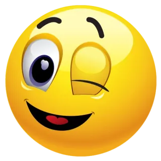 😉 Emoji, Smiley, Amarelo, Piscadela telegram sticker