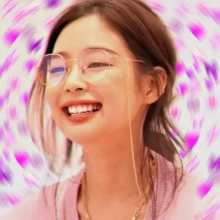🐥 persoon, vrouw, glimlachend, portret, harten, bril, kpop, aziatisch telegram sticker