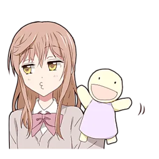 😒 anime, girl, doll, cute, cartoon telegram sticker